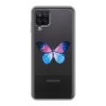 Полупрозрачный дизайнерский силиконовый чехол для Samsung Galaxy A12 прозрачные Бабочки 