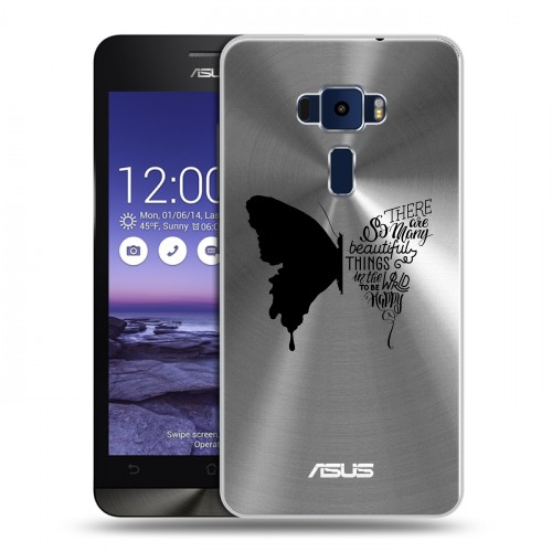 Полупрозрачный дизайнерский пластиковый чехол для Asus ZenFone 3 5.2 прозрачные Бабочки 