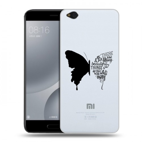 Полупрозрачный дизайнерский пластиковый чехол для Xiaomi Mi5C прозрачные Бабочки 