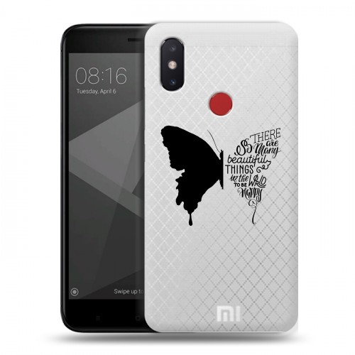 Полупрозрачный дизайнерский силиконовый чехол для Xiaomi Mi8 SE прозрачные Бабочки 