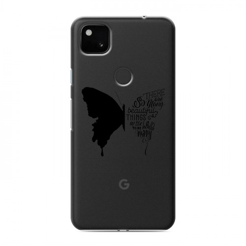 Полупрозрачный дизайнерский пластиковый чехол для Google Pixel 4a прозрачные Бабочки 