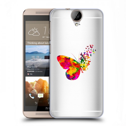 Полупрозрачный дизайнерский силиконовый чехол для HTC One E9+ прозрачные Бабочки 