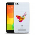 Полупрозрачный дизайнерский пластиковый чехол для Xiaomi Mi4i прозрачные Бабочки 