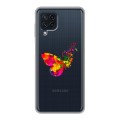 Полупрозрачный дизайнерский пластиковый чехол для Samsung Galaxy A22 прозрачные Бабочки 