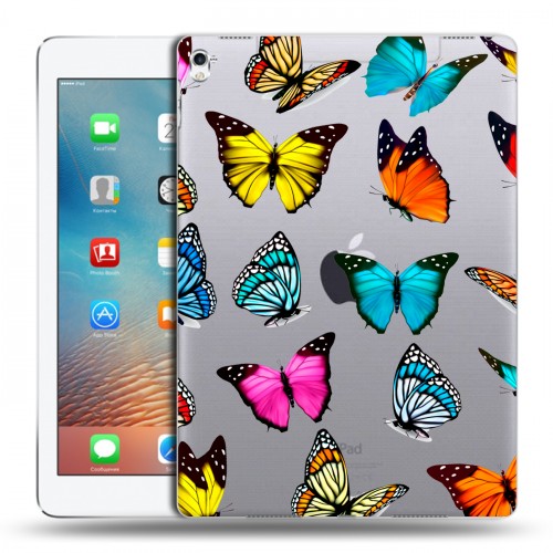 Полупрозрачный дизайнерский силиконовый чехол для Ipad Pro 9.7 прозрачные Бабочки 
