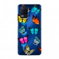 Полупрозрачный дизайнерский пластиковый чехол для Realme Narzo 30 5G прозрачные Бабочки 