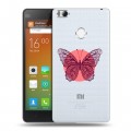 Полупрозрачный дизайнерский силиконовый чехол для Xiaomi Mi4S прозрачные Бабочки 