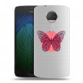 Полупрозрачный дизайнерский пластиковый чехол для Motorola Moto G5s Plus прозрачные Бабочки 