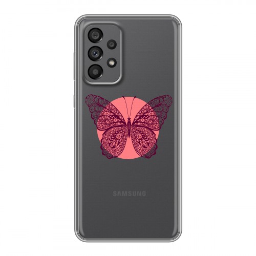 Полупрозрачный дизайнерский пластиковый чехол для Samsung Galaxy A73 5G прозрачные Бабочки 