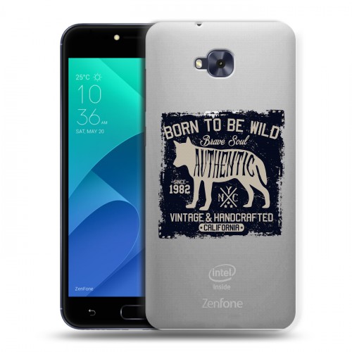 Полупрозрачный дизайнерский пластиковый чехол для ASUS ZenFone 4 Selfie Волки
