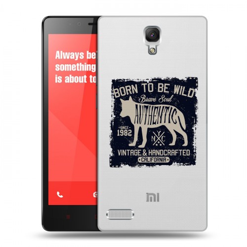 Полупрозрачный дизайнерский пластиковый чехол для Xiaomi RedMi Note Волки