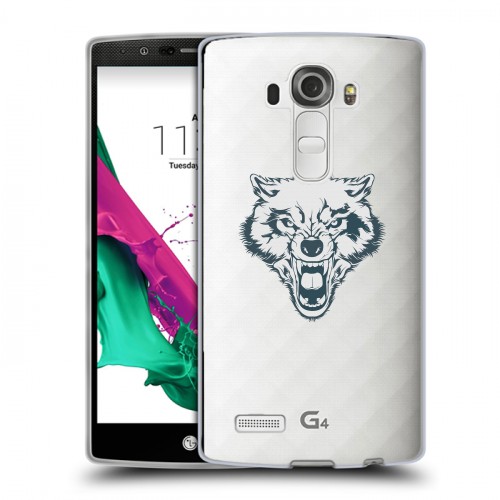 Полупрозрачный дизайнерский силиконовый чехол для LG G4 Волки
