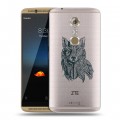 Полупрозрачный дизайнерский пластиковый чехол для ZTE Axon 7 Волки