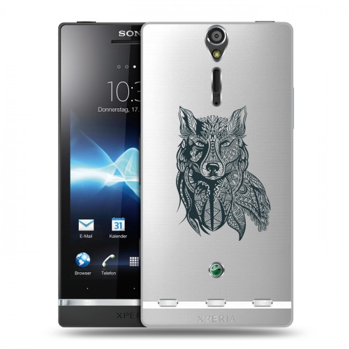 Полупрозрачный дизайнерский пластиковый чехол для Sony Xperia S Волки