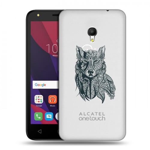 Полупрозрачный дизайнерский пластиковый чехол для Alcatel Pixi 4 (5) 5010D Волки