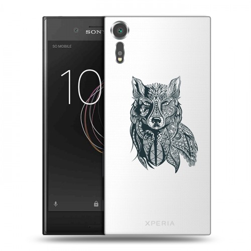 Полупрозрачный дизайнерский пластиковый чехол для Sony Xperia XZs Волки