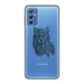 Полупрозрачный дизайнерский силиконовый чехол для Samsung Galaxy M52 5G Волки
