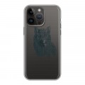 Полупрозрачный дизайнерский силиконовый с усиленными углами чехол для Iphone 14 Pro Max Волки