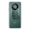 Полупрозрачный дизайнерский силиконовый чехол для Huawei Nova Y90 Волки