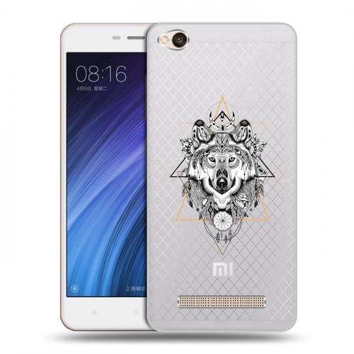 Полупрозрачный дизайнерский пластиковый чехол для Xiaomi RedMi 4A Волки