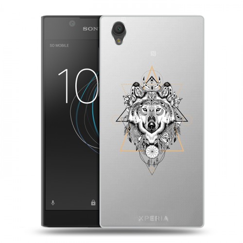 Полупрозрачный дизайнерский пластиковый чехол для Sony Xperia L1 Волки