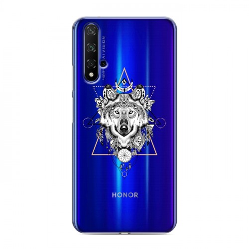 Полупрозрачный дизайнерский пластиковый чехол для Huawei Honor 20 Волки