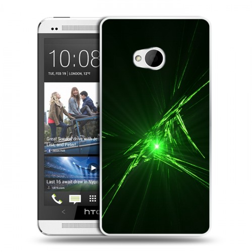Дизайнерский пластиковый чехол для HTC One (M7) Dual SIM Абстракции Сияние