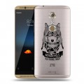 Полупрозрачный дизайнерский пластиковый чехол для ZTE Axon 7 Волки