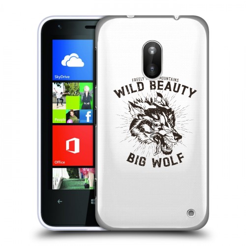 Полупрозрачный дизайнерский силиконовый чехол для Nokia Lumia 620 Волки