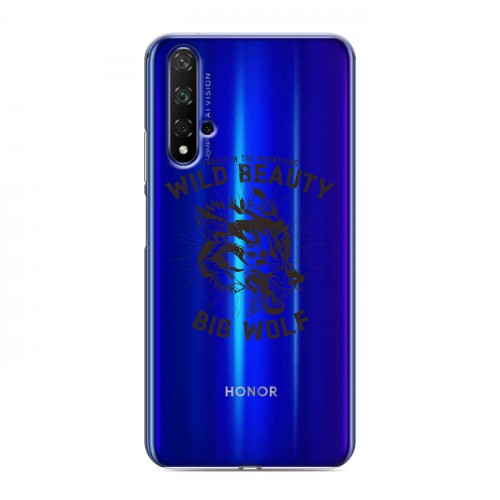 Полупрозрачный дизайнерский пластиковый чехол для Huawei Honor 20 Волки