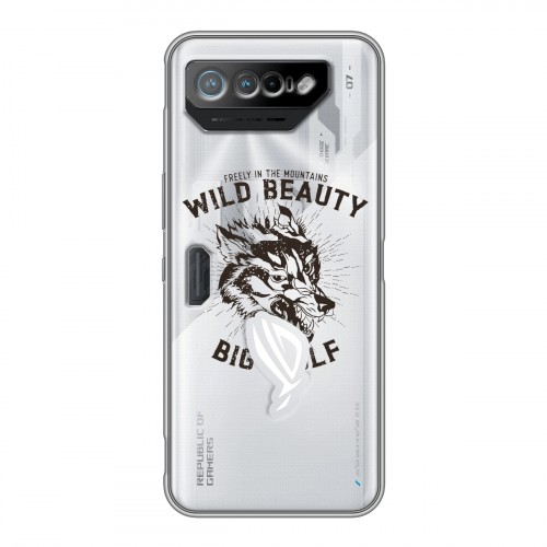 Полупрозрачный дизайнерский пластиковый чехол для ASUS ROG Phone 7 Волки