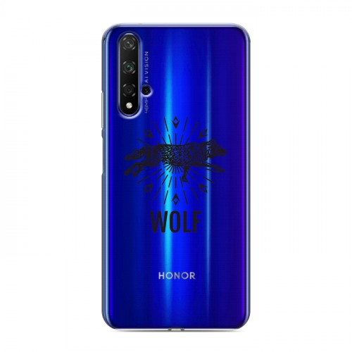 Полупрозрачный дизайнерский пластиковый чехол для Huawei Honor 20 Волки