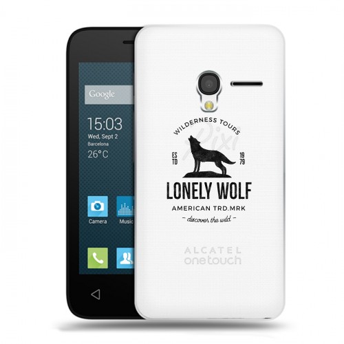 Полупрозрачный дизайнерский пластиковый чехол для Alcatel One Touch Pixi 3 (4.5) Волки