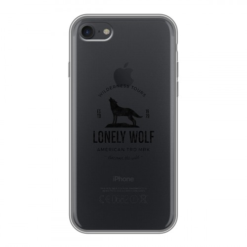 Полупрозрачный дизайнерский силиконовый с усиленными углами чехол для Iphone 7 Волки