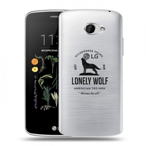 Полупрозрачный дизайнерский силиконовый чехол для LG K5 Волки