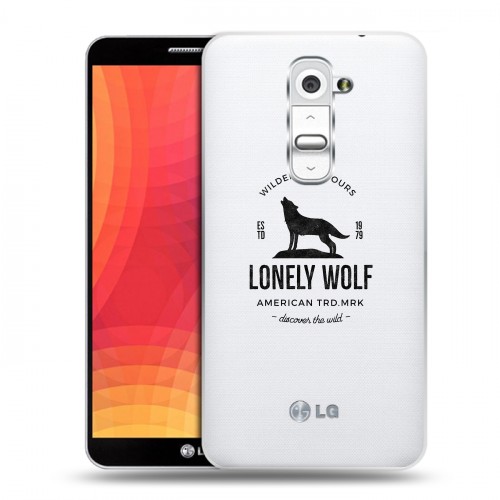 Полупрозрачный дизайнерский силиконовый чехол для LG Optimus G2 Волки