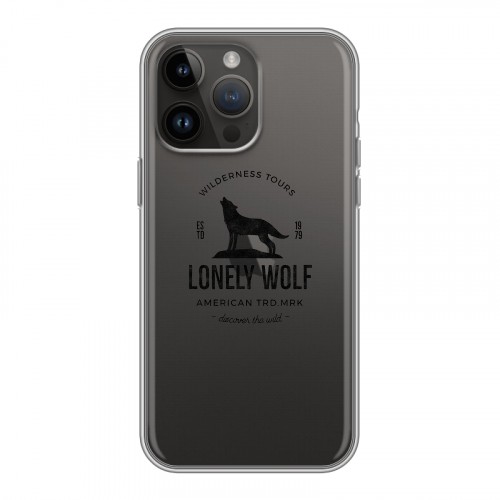 Полупрозрачный дизайнерский силиконовый с усиленными углами чехол для Iphone 14 Pro Max Волки