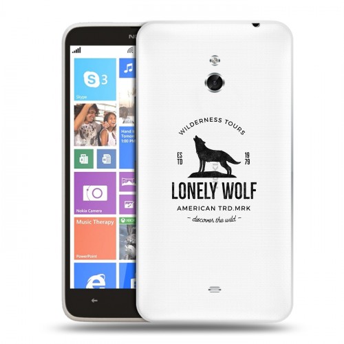 Полупрозрачный дизайнерский пластиковый чехол для Nokia Lumia 1320 Волки