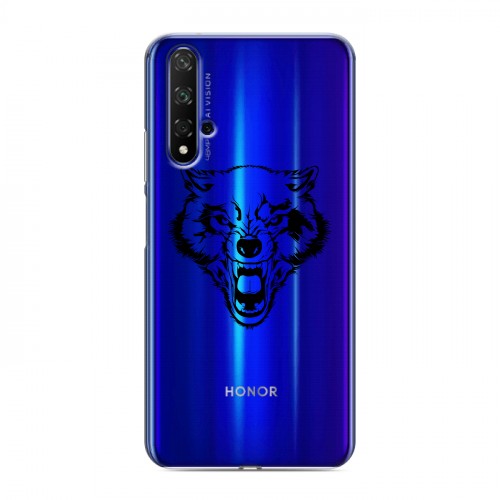 Полупрозрачный дизайнерский пластиковый чехол для Huawei Honor 20 Волки