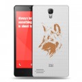 Полупрозрачный дизайнерский пластиковый чехол для Xiaomi RedMi Note Волки