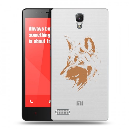 Полупрозрачный дизайнерский пластиковый чехол для Xiaomi RedMi Note Волки