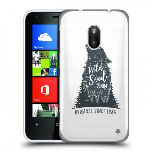 Полупрозрачный дизайнерский силиконовый чехол для Nokia Lumia 620 Волки