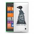 Полупрозрачный дизайнерский пластиковый чехол для Nokia Lumia 730/735 Волки