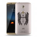 Полупрозрачный дизайнерский пластиковый чехол для ZTE Axon 7 Волки