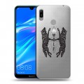 Полупрозрачный дизайнерский пластиковый чехол для Huawei Y6 (2019) Волки