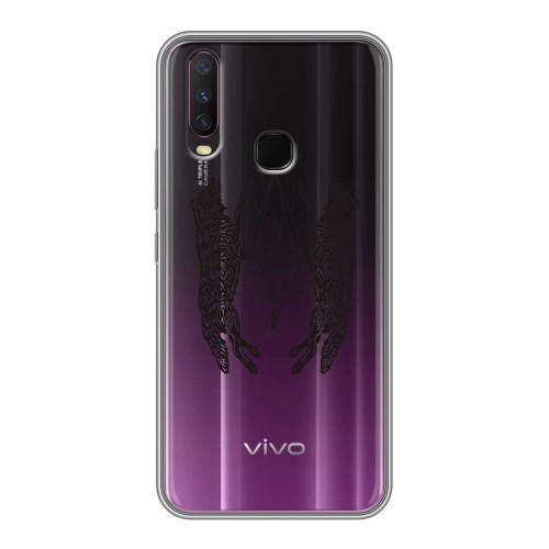 Полупрозрачный дизайнерский силиконовый чехол для Vivo Y17 Волки