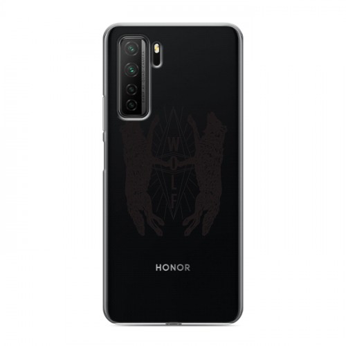 Полупрозрачный дизайнерский силиконовый с усиленными углами чехол для Huawei Honor 30S Волки