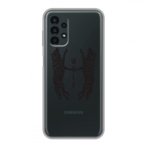Полупрозрачный дизайнерский силиконовый чехол для Samsung Galaxy A13 4G Волки