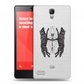 Полупрозрачный дизайнерский пластиковый чехол для Xiaomi RedMi Note Волки