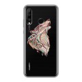 Полупрозрачный дизайнерский силиконовый чехол для Huawei P30 Lite Волки